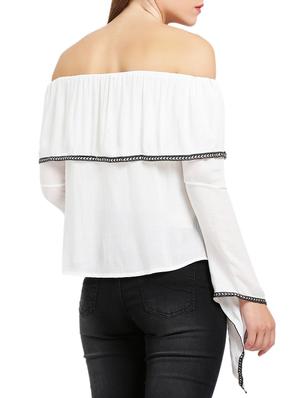 off shoulder laced layered top - 15432373 - Standard Image - 3