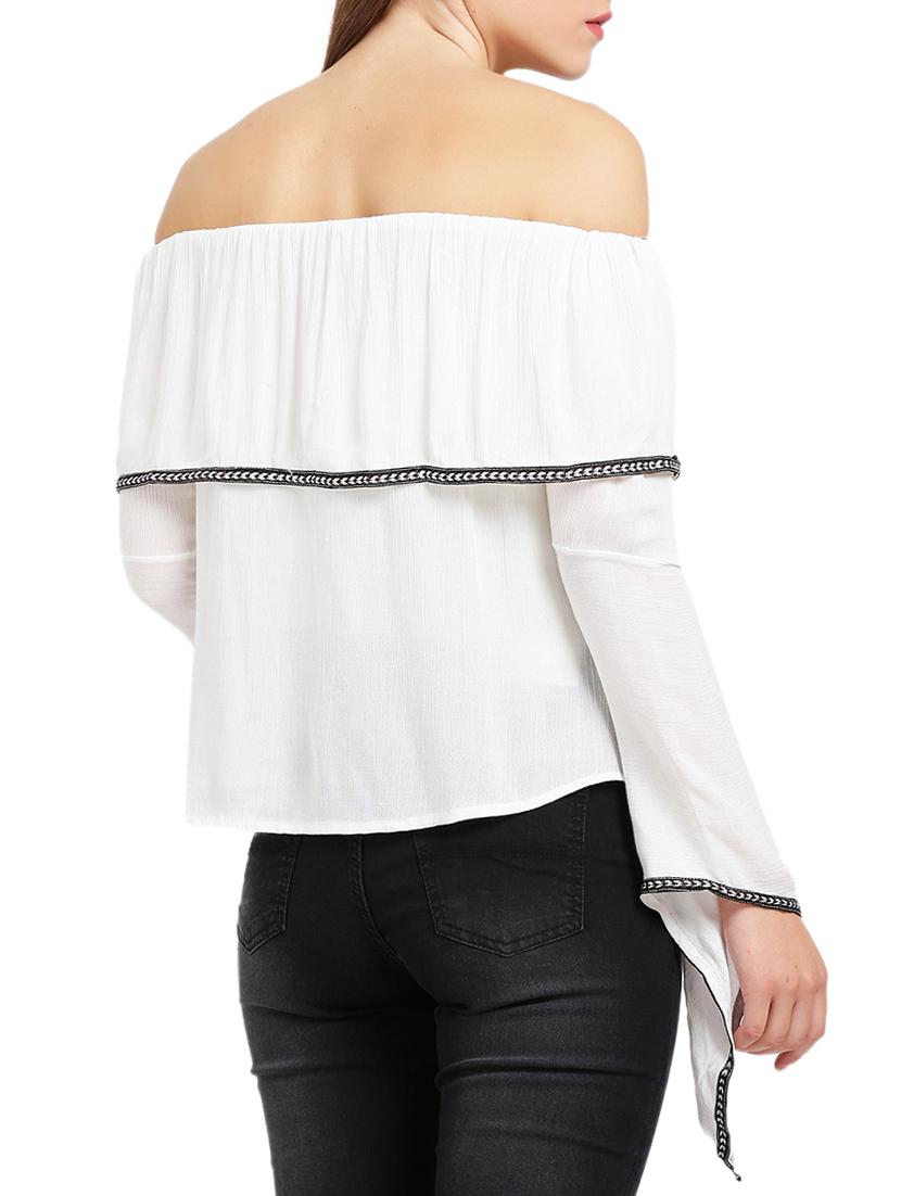 off shoulder laced layered top - 15432373 - Zoom Image - 3