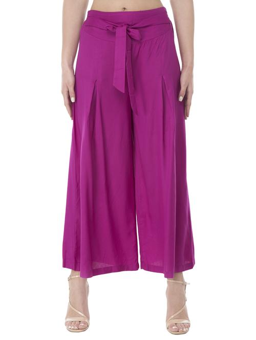 tie-knot belt pleated palazzo - 15432392 - Standard Image - 1