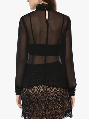embellished choker neck sheer top - 15433081 - Standard Image - 3