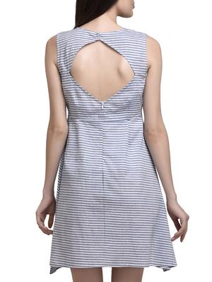cutout back striped a-line dress - 15433330 - Standard Image - 3