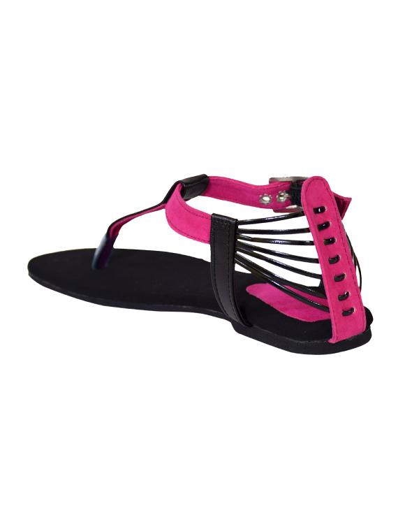 pink t-strap sandals - 15433348 - Zoom Image - 3
