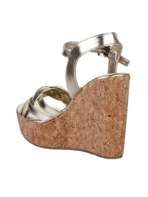 gold ankle strap wedges - 15433381 - Zoom Image - 3