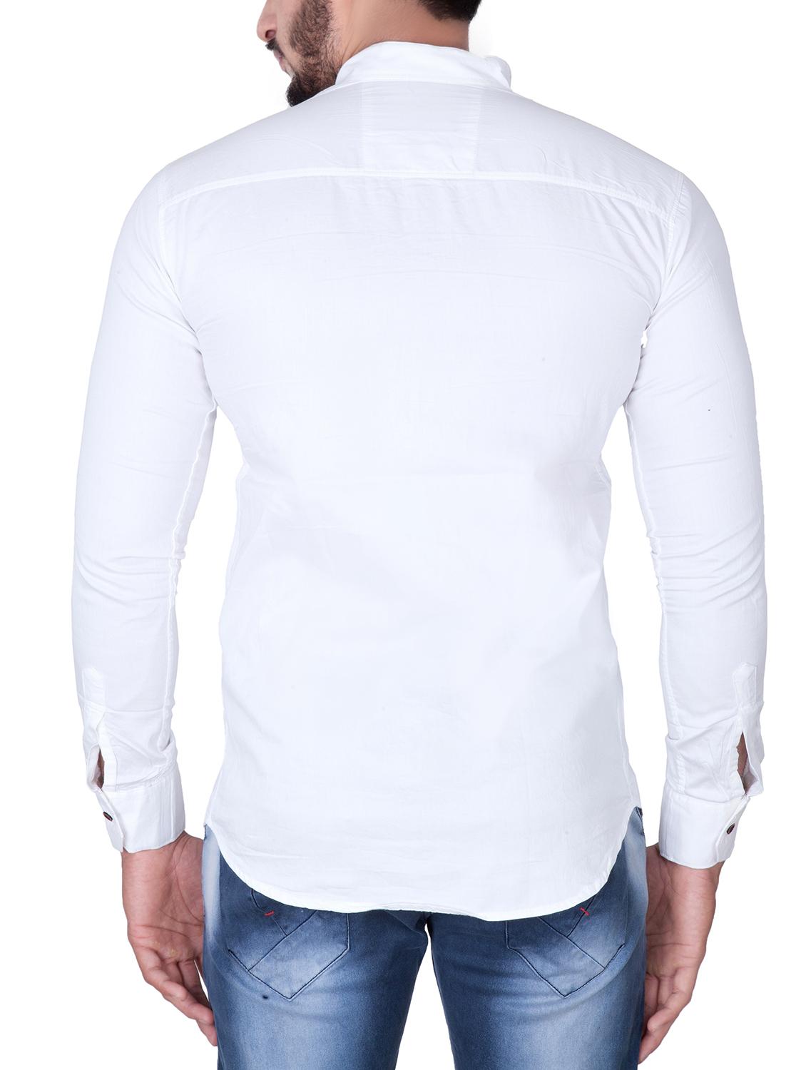 white cotton casual shirt - 15433733 - Zoom Image - 3
