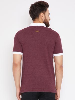 maroon cotton polo t-shirt - 15434117 - Standard Image - 3