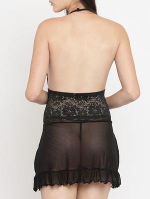halter neck sheer babydoll - 15434272 - Standard Image - 3
