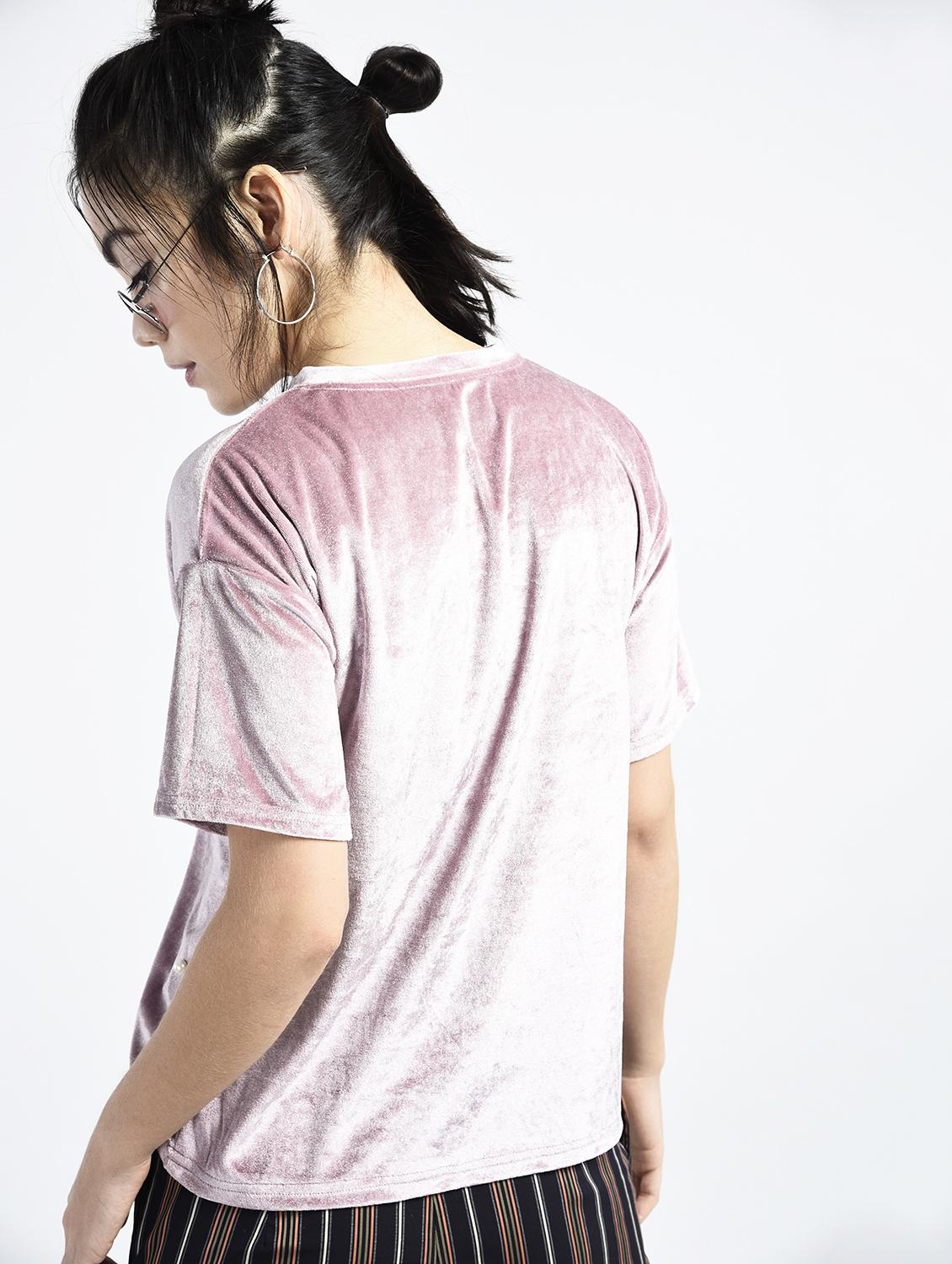 pearl embellished velvet top - 15434406 - Zoom Image - 3