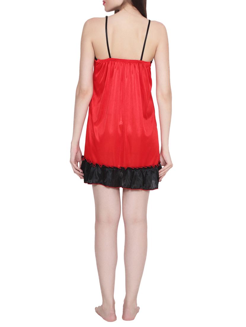 contrast frill trim short nighty - 15434569 - Zoom Image - 3