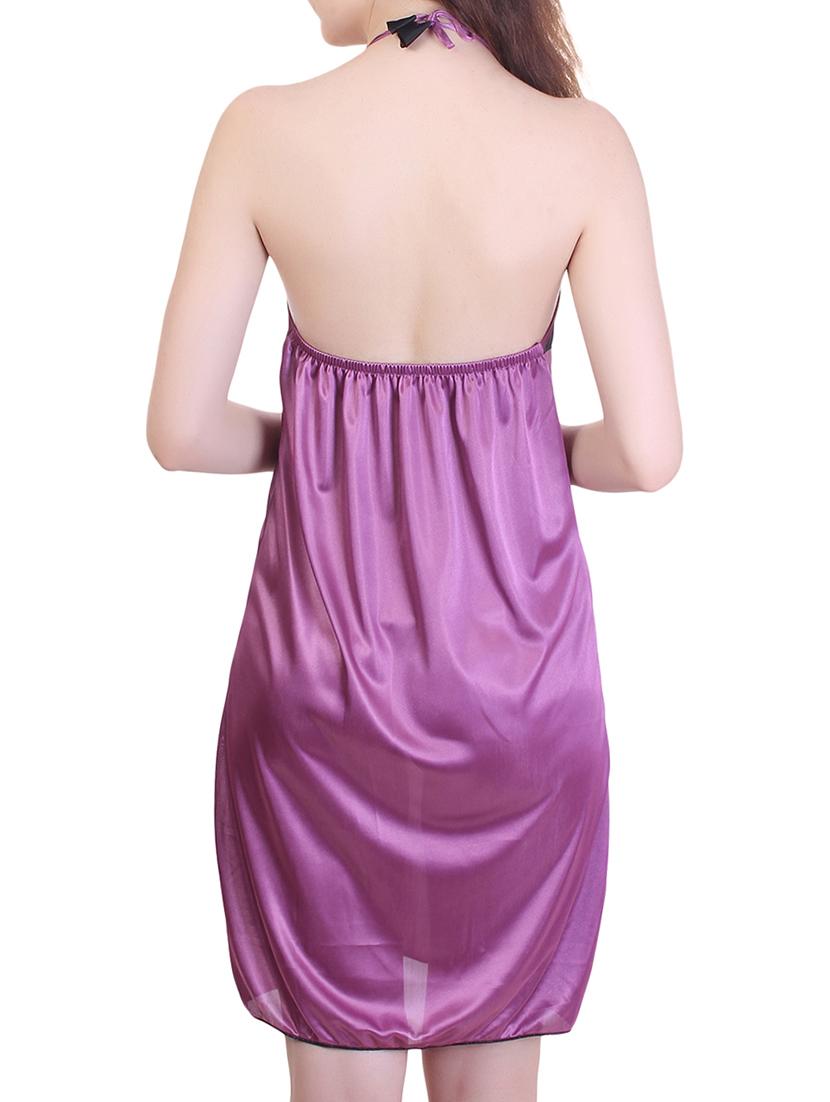 halter neck short nighty - 15434610 - Zoom Image - 3