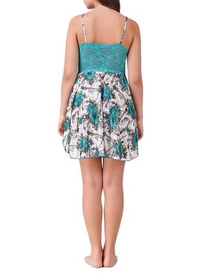 lace detail floral short nighty - 15434616 - Standard Image - 3