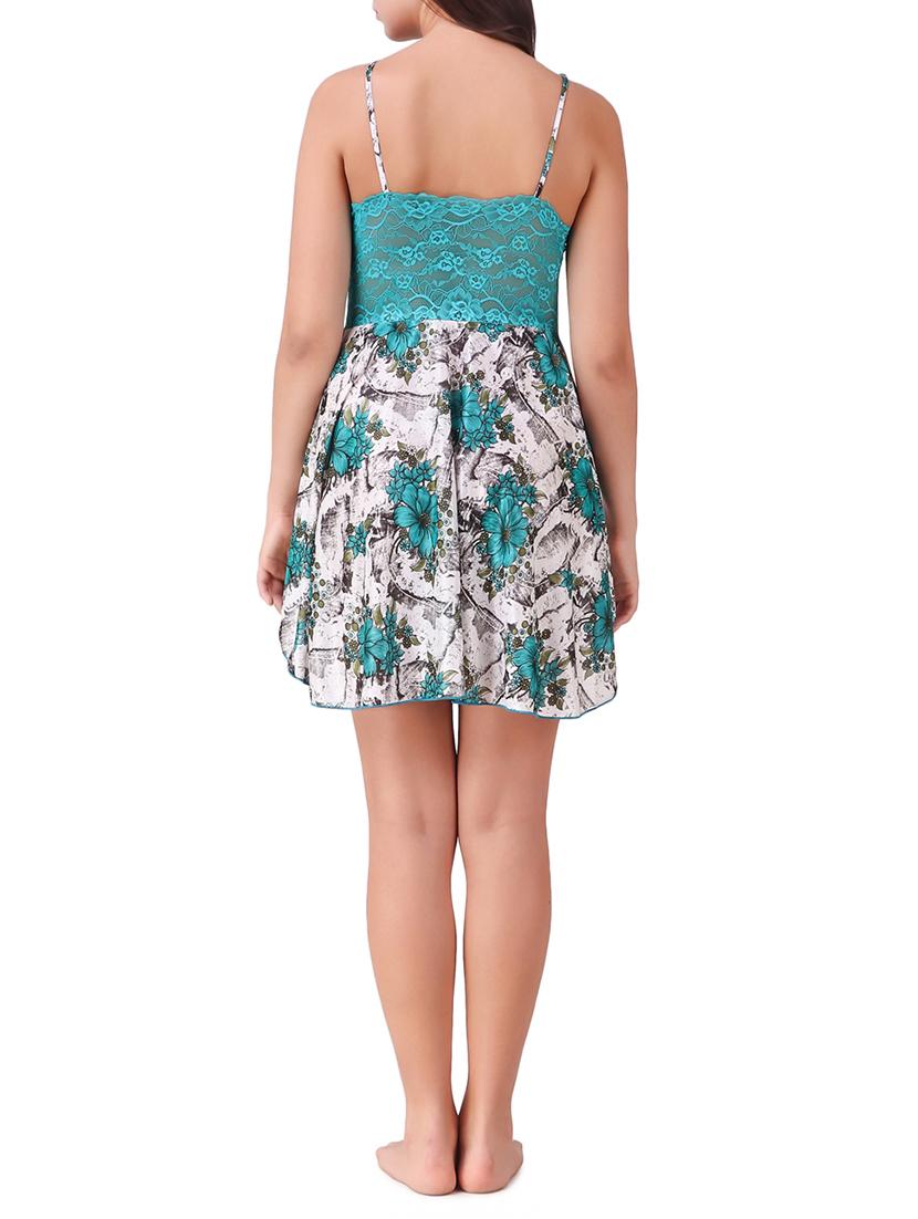 lace detail floral short nighty - 15434616 - Zoom Image - 3