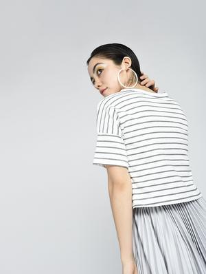 striped graphic patch boxy tee - 15434668 - Standard Image - 3