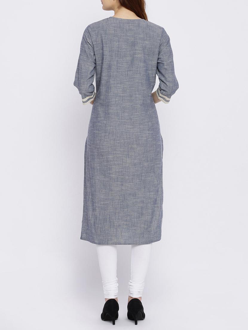straight ebroidered kurta - 15434797 - Zoom Image - 3
