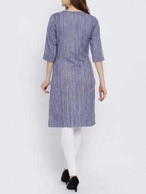 straight embroidered kurta - 15434802 - Standard Image - 3