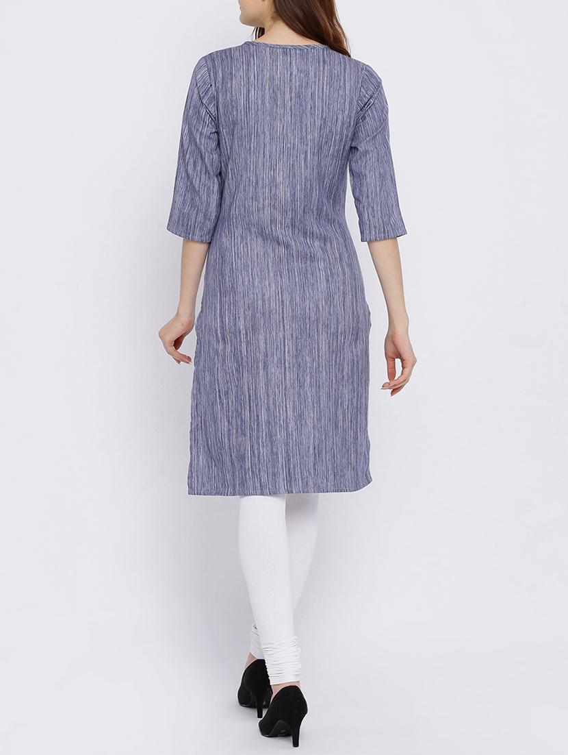 straight embroidered kurta - 15434802 - Zoom Image - 3