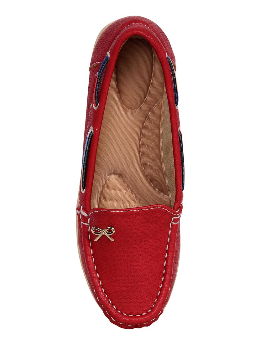 red slip on loafers - 15435162 - Zoom Image - 3