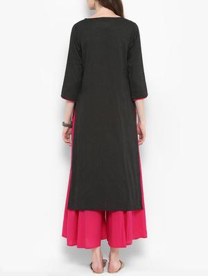 Embroidered kurta palazzo set - 15435916 - Standard Image - 3