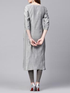 straight pastels embroidered kurta - 15435926 - Standard Image - 3