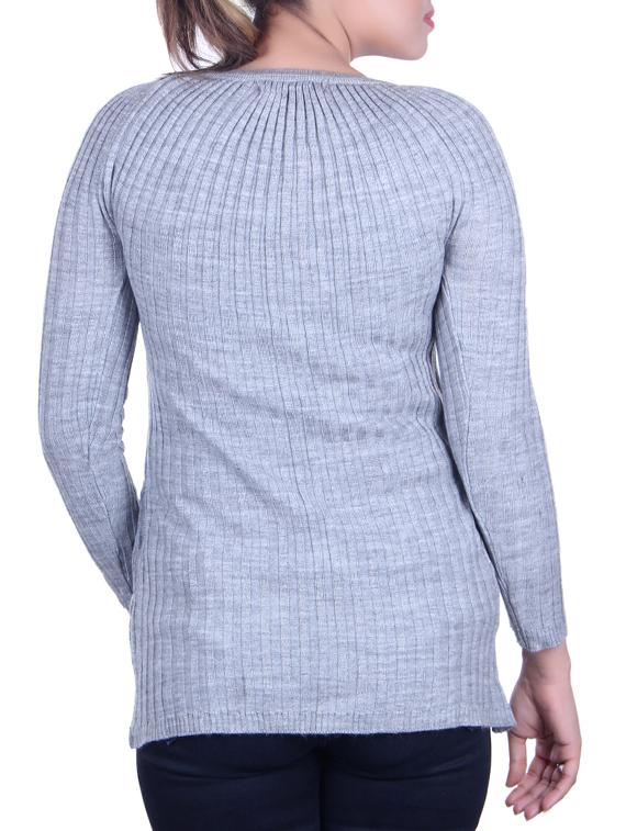 ribbed knit pleated cardigan - 15436230 - Zoom Image - 3
