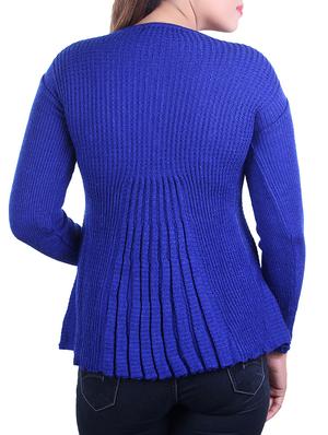 ribbed knit pleated cardigan - 15436241 - Standard Image - 3