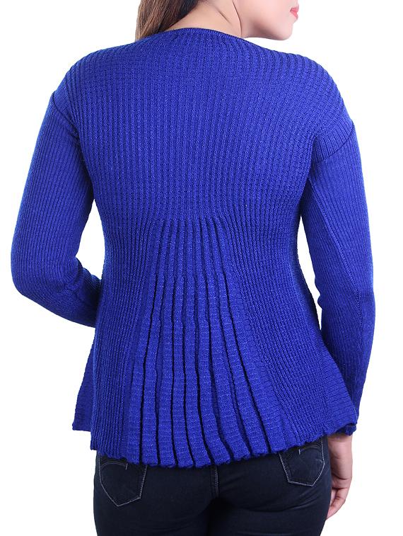 ribbed knit pleated cardigan - 15436241 - Zoom Image - 3