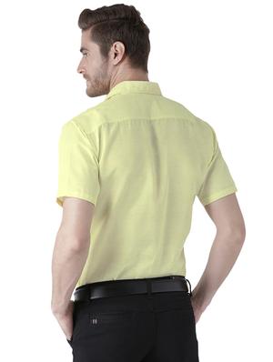 yellow khadi cotton formal shirt - 15436250 - Standard Image - 3