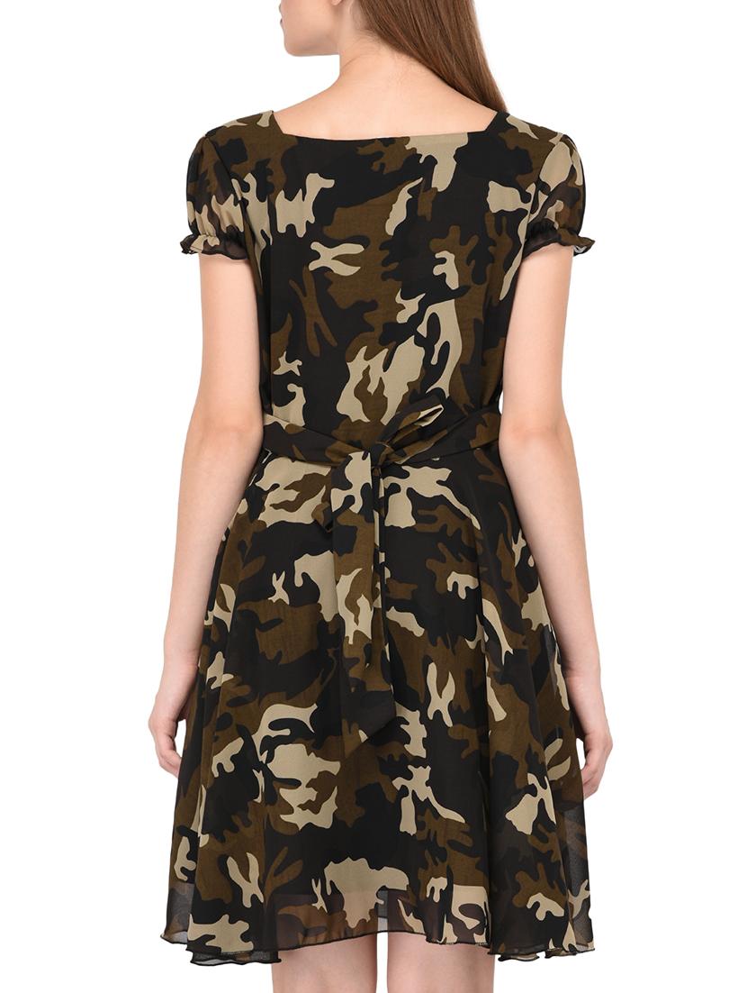 camouflage fit and flare dress - 15436294 - Zoom Image - 3