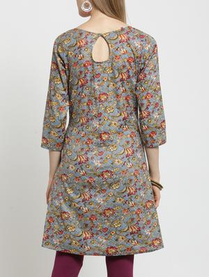 a-line printed kurta - 15436749 - Standard Image - 3