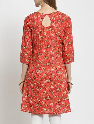 a-line printed kurta - 15436750 - Standard Image - 3