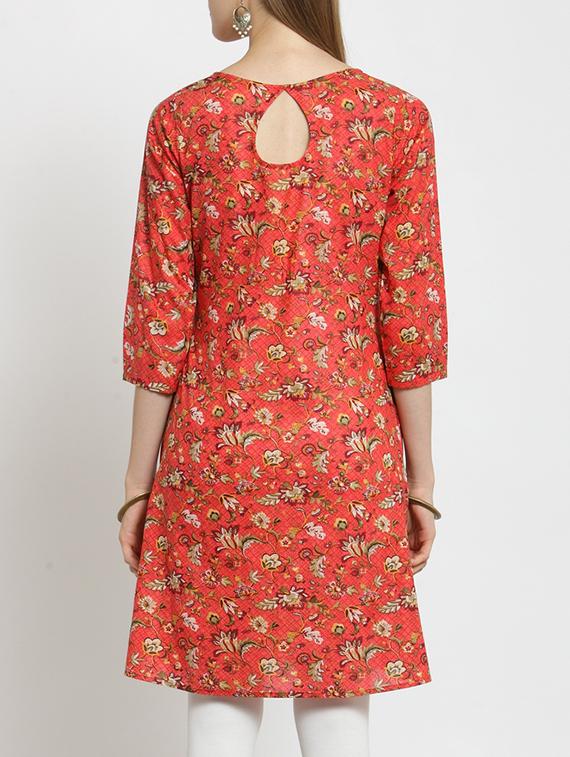 a-line printed kurta - 15436750 - Zoom Image - 3