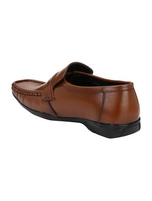 brown leather formal slip ons - 15436979 - Standard Image - 3