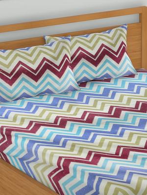 Cotton Double Bedsheet 2 Pillow Covers - 15437867 - Standard Image - 3