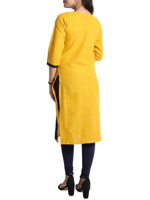 straight color block kurta - 15437920 - Standard Image - 3