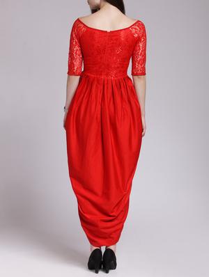 lace sheer sleeved tulip dress - 15438050 - Standard Image - 3