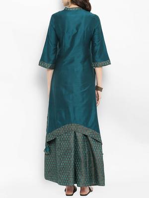 Aasymmetric kurta with skirt set - 15438265 - Standard Image - 3