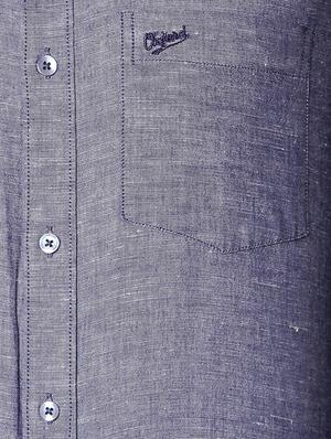 blue cotton blend formal shirt - 15438434 - Standard Image - 3