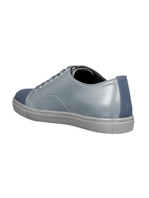 grey leatherette lace up sneakers - 15438491 - Standard Image - 3