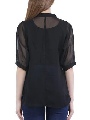 sheer patch pocket detail shirt - 15438726 - Standard Image - 3