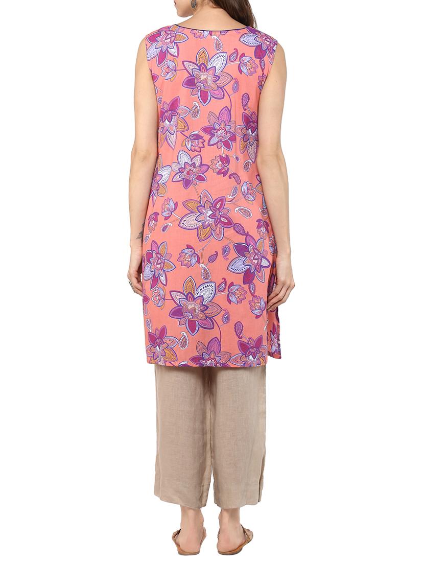 straight printed kurta - 15439091 - Zoom Image - 3