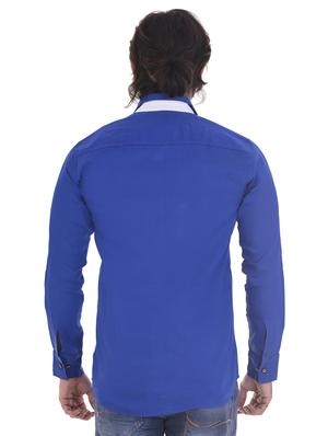 blue cotton casual shirt - 15439253 - Standard Image - 3
