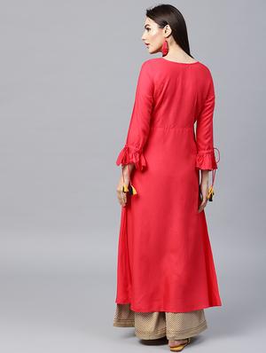 Embellished a-line kurta - 15440541 - Standard Image - 3