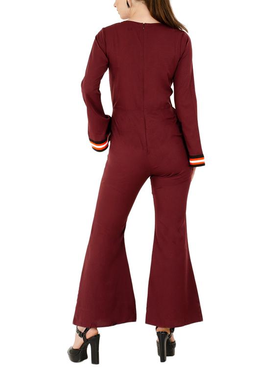 bell sleeved flared full leg jumpsuit - 15440667 - Zoom Image - 3