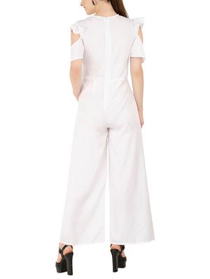 cold shoulder laced full leg jumpsuit - 15440674 - Standard Image - 3