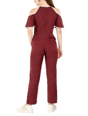 cold shoulder laced full leg jumpsuit - 15440675 - Standard Image - 3