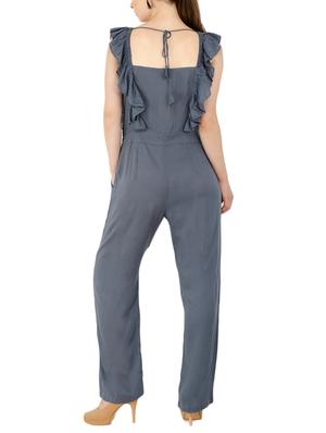ruffled detail full leg jumpsuit - 15440691 - Standard Image - 3