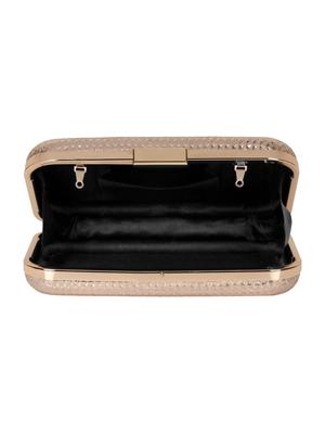 gold leatherette (pu) box clutch - 15441149 - Standard Image - 3