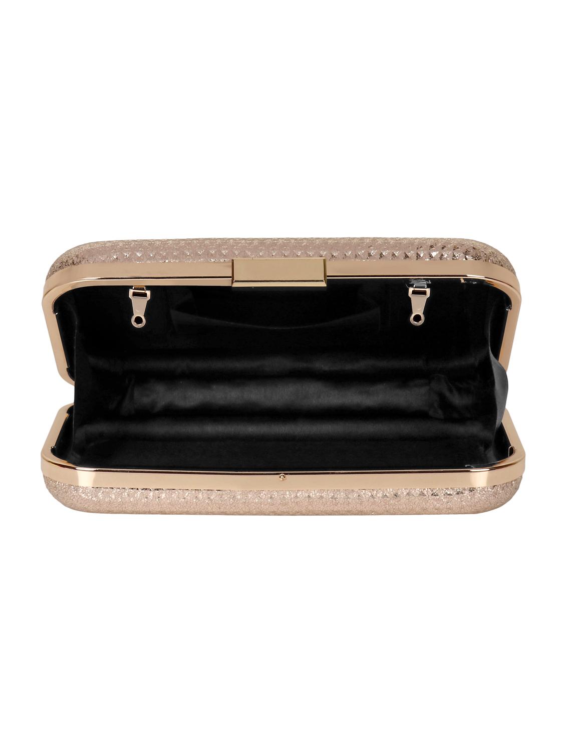 gold leatherette (pu) box clutch - 15441149 - Zoom Image - 3