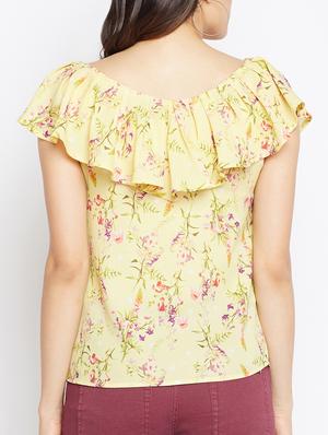 Flounce neck floral top - 15442033 - Standard Image - 3