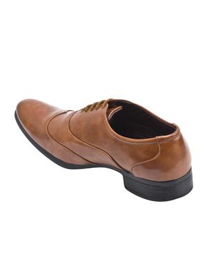 tan leatherette lace-up brouges - 15442343 - Standard Image - 3
