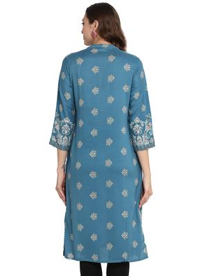 straight printed kurta - 15442930 - Standard Image - 3